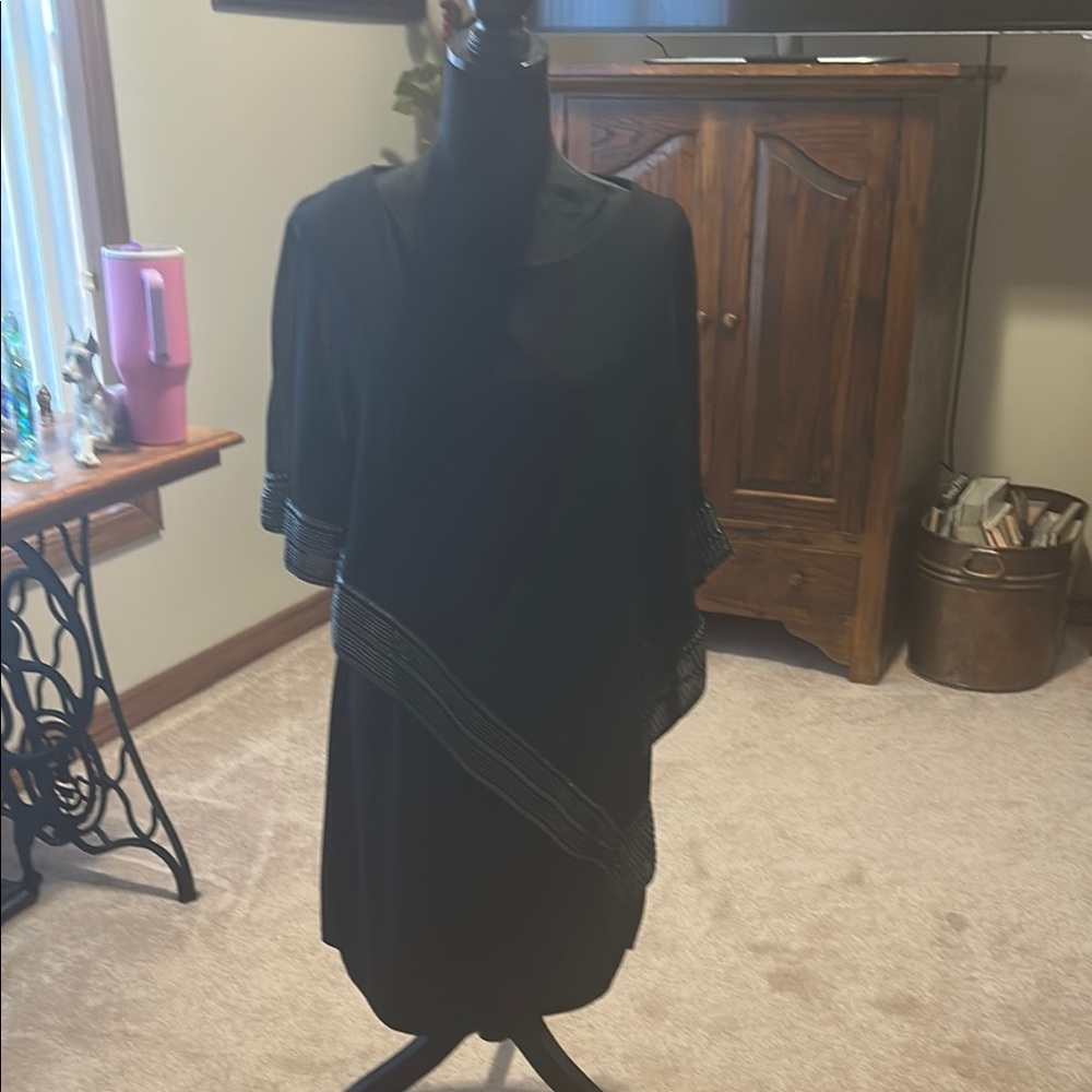 Black Dress with Silver Accents